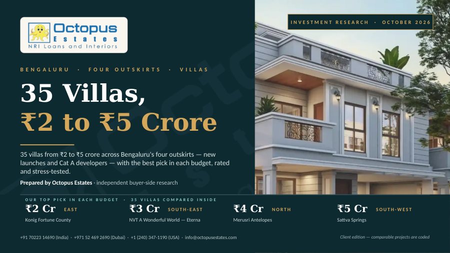 Cover of the report: 35 Villas, ₹2 to ₹5 Crore: Our Top Pick in Each Bengaluru Outskirt